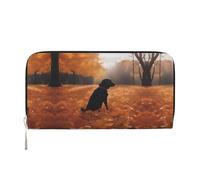 WZYCWB molti dollari dei cartoni animati pochette in pelle portafogli con cerniera e porta carte sono perfetti per i viaggi o l'uso quotidiano, Foglie Con I, Taglia unica