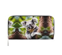 WZYCWB molti dollari dei cartoni animati pochette in pelle portafogli con cerniera e porta carte sono perfetti per i viaggi o l'uso quotidiano, Koala carino felice, Taglia unica