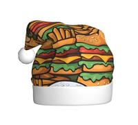WZYCWB molti simpatici hamburger cappelli di Natale per adulti e cappelli stampati sono perfetti per Capodanno Natale e feste in famiglia