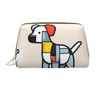 WZYCWB Mondrian astrattismo piccolo animale borsa cosmetica in pelle con tasche, borsa cosmetica portatile da viaggio, borsa cosmetica di grande capacità,