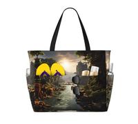 WZYCWB Montagne e fiumi Borsa da viaggio stampata per nuoto e fitness/shopping al supermercato/vacanza al mare