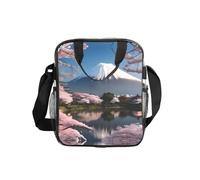 WZYCWB Monte Fuji all'inizio della primavera borsa a tracolla trasparente borsa pranzo borsa con cerniera e tracolla per donne uomini lavoro shopping