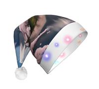 WZYCWB Monte Fuji all'inizio della primavera, cappello da Babbo Natale con motivo decorativo in peluche, per Natale, Capodanno ed eventi di festa