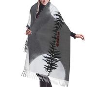 WZYCWB Moon Pine Tree Sciarpa lunga con nappe da donna, elegante e versatile autunno/inverno, morbido, traspirante e caldo scialle lavorato a maglia