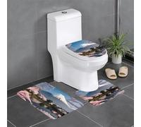 WZYCWB Mt. Fuji all'inizio della primavera Set di tappetini da bagno, camera da letto, cucina - assorbimento dell'acqua veloce