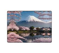 WZYCWB Mt. Fuji in primavera - Tappeto in flanella con motivo a fantasia, 203 x 147 cm, super morbido
