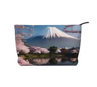 WZYCWB Mt. Fuji in velluto a coste all'inizio della primavera, borsa da donna portatile con cerniera, adatta per viaggi e conservazione quotidiana, cosmetici
