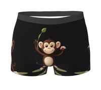 WZYCWB Naughty Monkey Printed Boxer da uomo - slip traspiranti e ad asciugatura rapida, multiplo (S-XXL), Nero, L