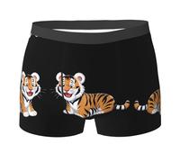 WZYCWB Naughty Tiger Boxer da uomo (S-XXL) - tessuto elastico leggero, traspirante, assorbe il sudore, free stretch, Nero, XL