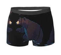 WZYCWB Negative Space Bear Boxer da uomo (S-XXL) - tessuto elastico leggero, traspirante, assorbe il sudore, free stretch, nero, Large