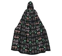 WZYCWB Neon Cyber Halloween mantello con cappuccio adatto per feste carnevale giochi di ruolo costumi