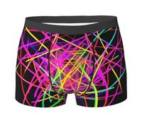 WZYCWB Neon lines Boxer da uomo (S-XXL) - tessuto elastico leggero, traspirante, assorbe il sudore, free stretch, nero, Medium