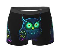 WZYCWB Neon Owl Nightvision Printed Boxer da uomo - slip traspirante e ad asciugatura rapida, multiplo (S-XXL), Nero, L