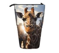 WZYCWB New York Giraffe Street - Contenitore retrattile per portapenne, porta pennelli da trucco o portamonete con coulisse.