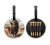 WZYCWB North American Bison Herd - Borsa portaoggetti per tee da golf, design portatile con fibbia da appendere, Nero , Taglia unica, Valigia