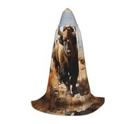 WZYCWB North American bison herd Printed L Wizard Cape, costume per feste a tema, mantello cosplay per adulti e adolescenti, taglie S, M, L