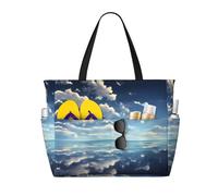 WZYCWB Nuvole bianche sul mare Borsa da viaggio stampata per nuoto e fitness/shopping al supermercato/vacanza al mare