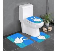 WZYCWB oca bianca allargare le ali Bagno antiscivolo tappetino set camera da letto tappetino vasca da bagno decorazione casa peluche tappeto