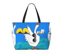 WZYCWB Oca bianca allargare le ali Borsa da spiaggia grande borsa da viaggio palestra piscina cerniera borsa portaoggetti