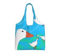 WZYCWB Oca bianca felice ha stampato la singola borsa della tela di pendolari della spalla, borsa della spesa della drogheria, borsa della tela di uso quotidiano