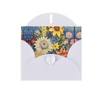 WZYCWB Olio su tela Girasole Perla Carta Vacanza Cartoline per tutte le occasioni, Natale, ringraziamento, matrimonio, compleanno, San Valentino