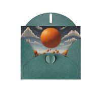 WZYCWB Orange Earth - Biglietto di auguri con busta, colore: verde scuro, con busta, adatto per auguri di compleanno, matrimonio, congratulazioni e condoglianze.