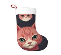 WZYCWB Orecchie di gatto rosa Stampe calze natalizie, appese al caminetto, sono perfette per contenere regali e dolci.