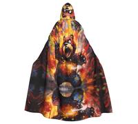 WZYCWB Orso dipinto ad olio Mantello palla fantasia, adulto esteso mago veste, costume in maschera, abito da festa a tema carnevale
