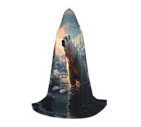 WZYCWB Orso polare in inverno, mantello con cappuccio a forma di L, costume per cosplay, feste di festa