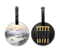 WZYCWB Paesaggio Inchiostro Pittura Speciale Stampato Golf Tee Storage Bag - Portatile Appeso Fibbia Design, Nero , Taglia unica, Valigia