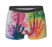 WZYCWB Paint Handprints Boxer da uomo (S-XXL) - tessuto elastico leggero, traspirante, assorbe il sudore, free stretch, Nero, XL