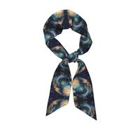 WZYCWB Painting Planet Sciarpa di seta stampata 127x8 cm, scialle leggero, morbido e caldo