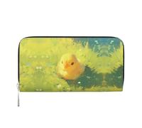 WZYCWB Pallacanestro sul fuoco e acqua Fiamma Splashing Pochette in pelle portafogli con cerniera e porta carte sono perfetti per i viaggi o l'uso quotidiano, Pulcini, Taglia unica