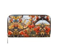 WZYCWB Pallacanestro sul fuoco e acqua Fiamma Splashing Pochette in pelle portafogli con cerniera e porta carte sono perfetti per i viaggi o l'uso quotidiano, Persimmone, Taglia unica