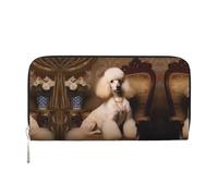 WZYCWB Pallacanestro sul fuoco e acqua Fiamma Splashing Pochette in pelle portafogli con cerniera e porta carte sono perfetti per i viaggi o l'uso quotidiano, Barboncino, Taglia unica