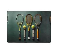 WZYCWB Palline da tennis e racchette stampate, decorazione per la casa, 203,2 x 147,3 cm, tappetino morbido e confortevole per ufficio e soggiorno