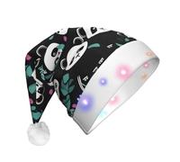 WZYCWB Panda cute face adulto capodanno cappello di Natale, con luci LED, unisex peluche cappello di Natale, Capodanno festa regalo di Natale