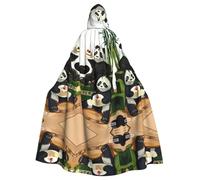 WZYCWB Panda di padre e figlio Halloween mantello con cappuccio, unisex moda mantello adatto per Halloween cosplay festa