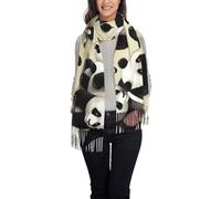 WZYCWB Panda giganti che fanno una passeggiata, scialle con nappe stampate, ideale per matrimoni, banchetti e cerimonie
