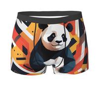 WZYCWB Panda Illustrazione Boxer da uomo (S-XXL) - tessuto elastico leggero, traspirante, assorbe il sudore, free stretch, nero, Large