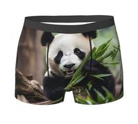 WZYCWB Panda in Bamboo Forest Boxer da uomo (S-XXL) - tessuto elastico leggero, traspirante, assorbe il sudore, free stretch, nero, Small