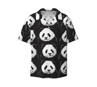WZYCWB Panda Pareto Chart - Camicia a maniche corte da uomo, casual, con bottoni, per vacanze e spiaggia, Nero, 3XL