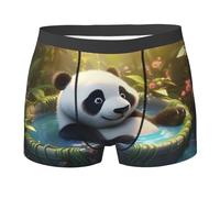 WZYCWB Panda taking a bath Boxer da uomo con stampa - slip traspiranti e ad asciugatura rapida, multiplo (S-XXL), Nero, S