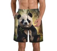 WZYCWB Pantaloncini da surf da uomo con stampa panda in stile cartone animato, adatti per corsa, abbigliamento casual, costume da bagno da spiaggia, bianco, XL