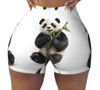 WZYCWB Pantaloncini sportivi da donna con ciondolo a forma di panda, alla moda, adatti per yoga, fitness, corsa e uso quotidiano, Nero , XXL