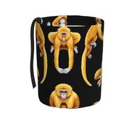 WZYCWB Pattumiera da appendere per auto, con scimmie dorate, pratico e comodo, adatto per diversi modelli di auto, fornendo spazio ideale per riporre oggetti