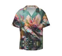 WZYCWB Pbosuysk - Camicia da uomo a maniche corte, casual, con bottoni, per vacanze, spiaggia, Nero, L