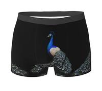 WZYCWB Peacock Spreads Its Tail Boxer da uomo (S-XXL) - tessuto elastico leggero, traspirante, assorbe il sudore, free stretch, Nero, XXL