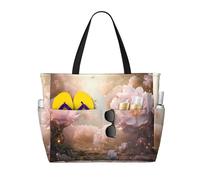 WZYCWB Peonia fiori in sogno Borsa da spiaggia grande borsa da viaggio palestra piscina cerniera sacchetto di stoccaggio