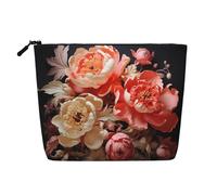 WZYCWB Peonie dai colori vivaci Borsa cosmetica con fantasia, borsa cosmetica da viaggio, borsa multifunzionale di stoccaggio, stoccaggio per le necessità quotidiane